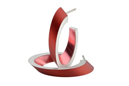 Ovale creolen O21 - Rood