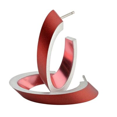 Ovale creolen O21 - Rood