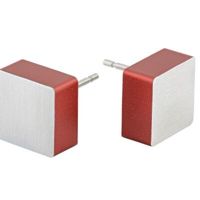 Ear Stud Square O15 - Red