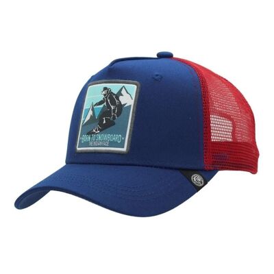8433856068177 - Born to Snowboard Blue The Indian Face Trucker Cap for men and women