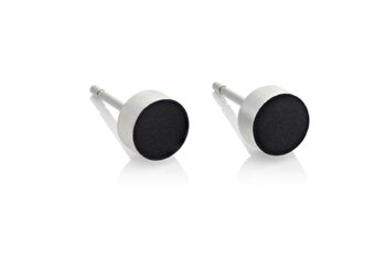 Clou d'oreille Petit rond de différentes couleurs O36 - Noir