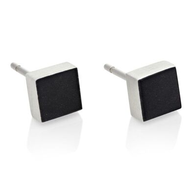 Ear stud Small square different colors O37 - Black