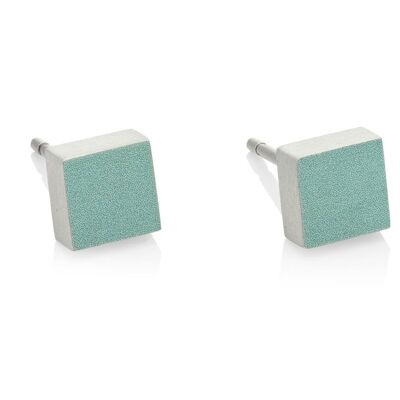 Ear stud Small square different colors O37 - Green