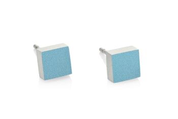 Clou d'oreille Petit carré de différentes couleurs O37 - Bleu 1