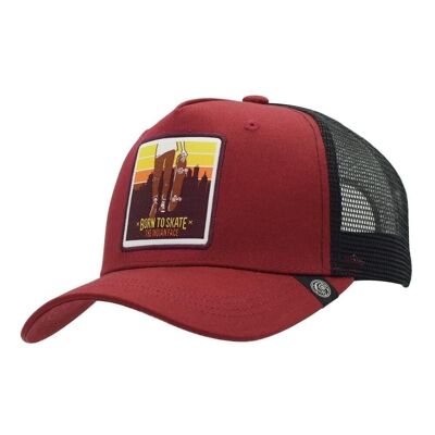 8433856068214 - Trucker Cap Born to Skate Red The Indian Face for men and women