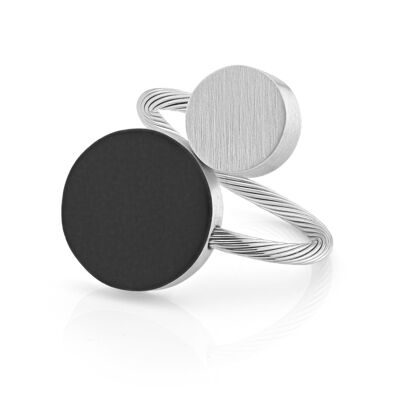 Ring Two round shapes R5 - Black
