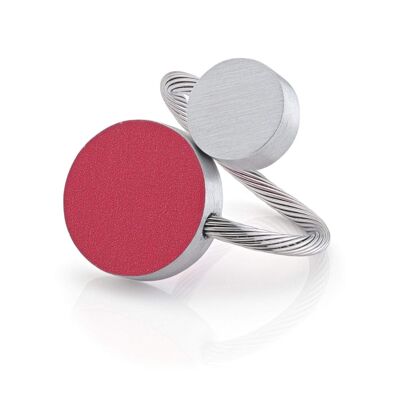 Bague Deux formes rondes R5 - Rouge