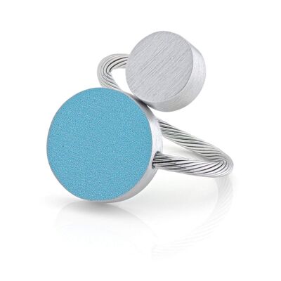 Ring Two round shapes R5 - Blue