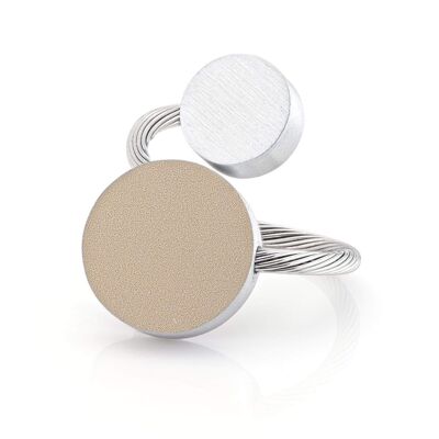 Ring Zwei runde Formen R5 - Gold | Sand