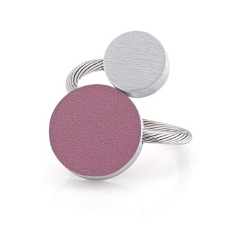 Bague Deux formes rondes R5 - Rose 1