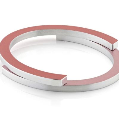 Bracelet ovale en forme de C A23 - Rouge | Rose clair