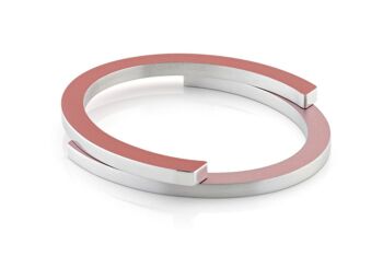 Bracelet ovale en forme de C A23 - Rouge | Rose clair 1