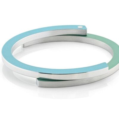 Bracelet ovale en forme de C A23 - Bleu | Vert tendre