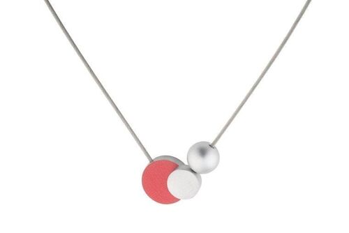 Collier Kogel met rondjes C138 - Rood|Roze