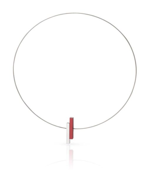 Collier Eenvoudige staafjes C116 - Rood