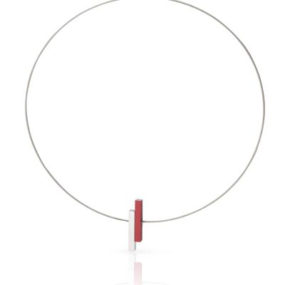 Collier Barres simples C116 - Rouge