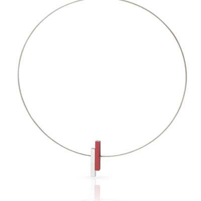 Collier Eenvoudige staafjes C116 - Rood