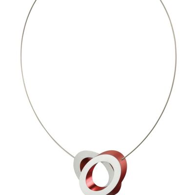 Necklace Ovals on top of each other C70 - Red