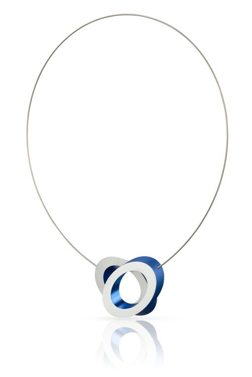 Collier Ovalen op elkaar C70 - Blauw