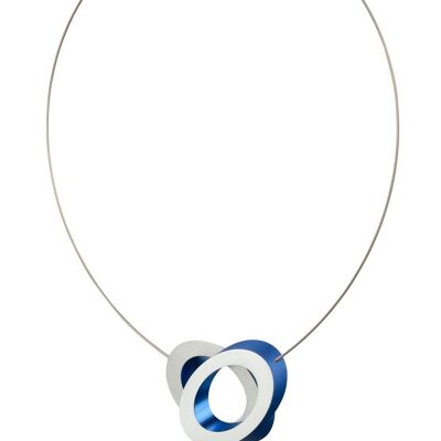 Necklace Ovals on top of each other C70 - Blue