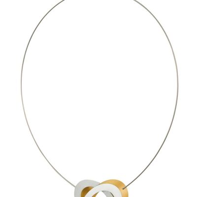Necklace Ovals on top of each other C70 - Yellow | Gold