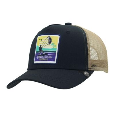 8433856068276 - Trucker Cap Born to Kitesurf Blue The Indian Face for men and women