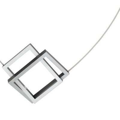 Necklace Two rectangles in each other C30 - Black