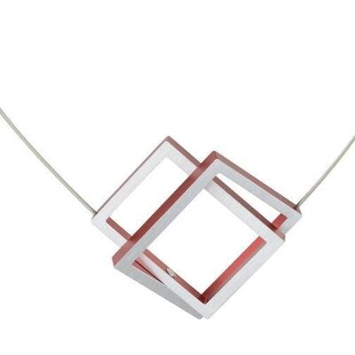 Necklace Two rectangles in each other C30 - Red