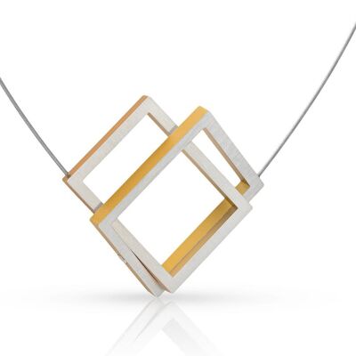 Halskette Zwei Rechtecke ineinander C30 - Gold | Gelb