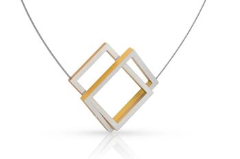 Collier Deux rectangles l'un dans l'autre C30 - Or | Jaune 1