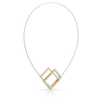 Collier Deux rectangles l'un dans l'autre C30 - Or | Jaune 2