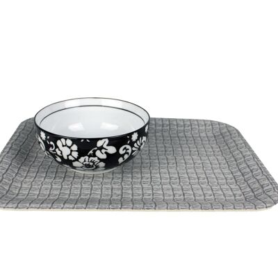 Plateau plat imprimé crocodile gris mat