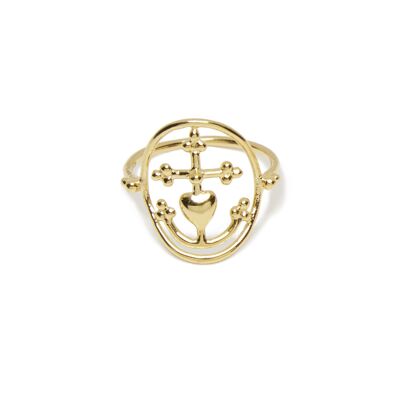 Anillo Cruz Camargue de Plata Vermeil