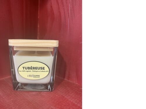 SCENTED CANDLE 100% VEGETABLE SOYA WAX - 6X6 80 G TUBEREUSE