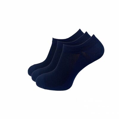 Chaussettes baskets respirantes, pack de 3, bleu