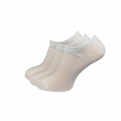Sneaker socks breathable, 3-pack, white