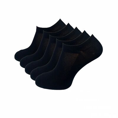 Calcetines deportivos transpirables, paquete de 5, negro