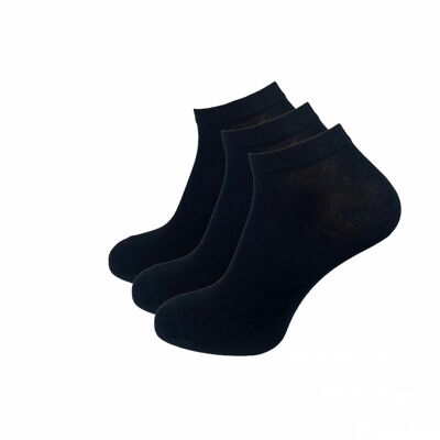 Sneaker socks, 3-pack, black