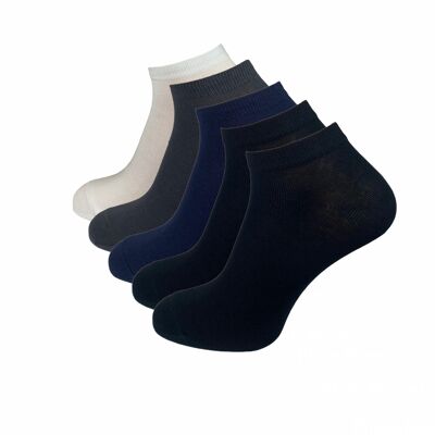 Calzini da ginnastica, confezione da 5, nero(2)/blu/grigio/bianco