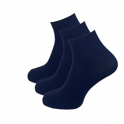 Quarter socks, 3-pack, blue