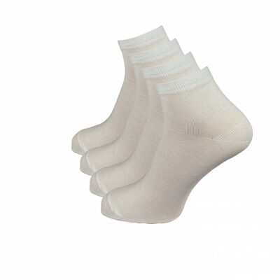 Quarti di calzini, confezione da 4, bianchi
