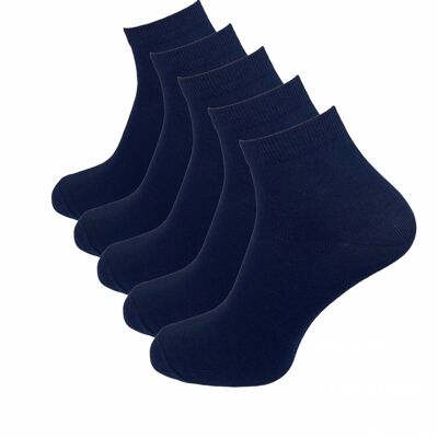 Quarti di calzini, confezione da 5, blu