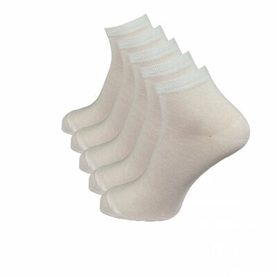 Quarti di calzini, confezione da 5, bianchi