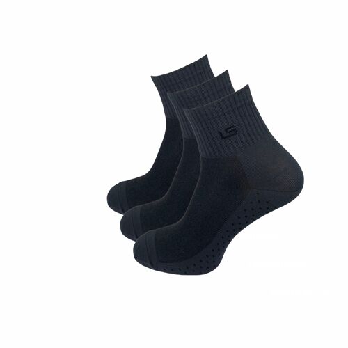 Quarter Socken atmungsaktiv, 3er Pack, grau