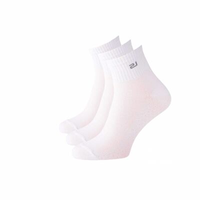 Quarter Socken atmungsaktiv, 3er Pack, weiss