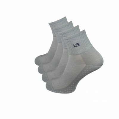 Quarti di calzini traspiranti, pacco da 4, grigio chiaro