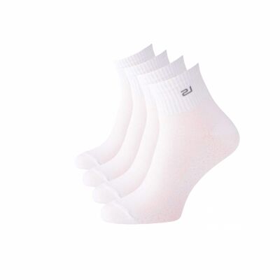 Quarti di calzini traspiranti, confezione da 4, bianchi