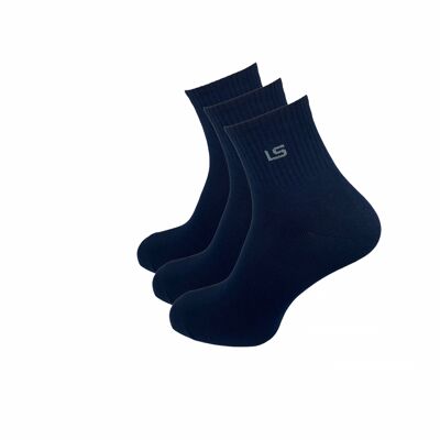 Quarter Socken mit breitem Bund, 3er Pack, blau