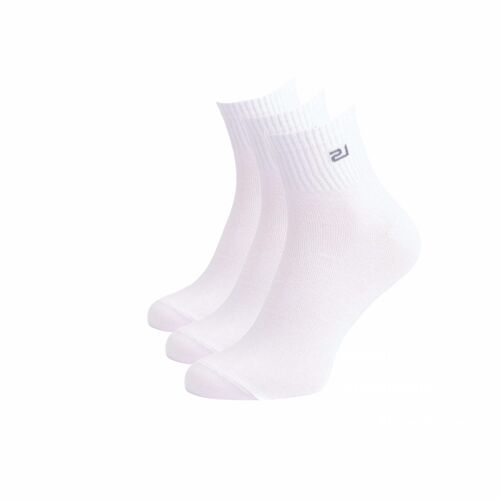 Quarter Socken mit breitem Bund, 3er Pack, weiss