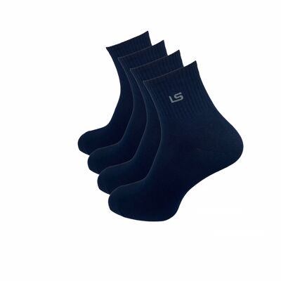 Quarter Socken mit breitem Bund, 4er Pack, blau